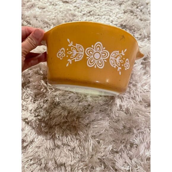Pyrex vintage 473 butterfly gold 1qt casserole dish - Picture 3 of 5